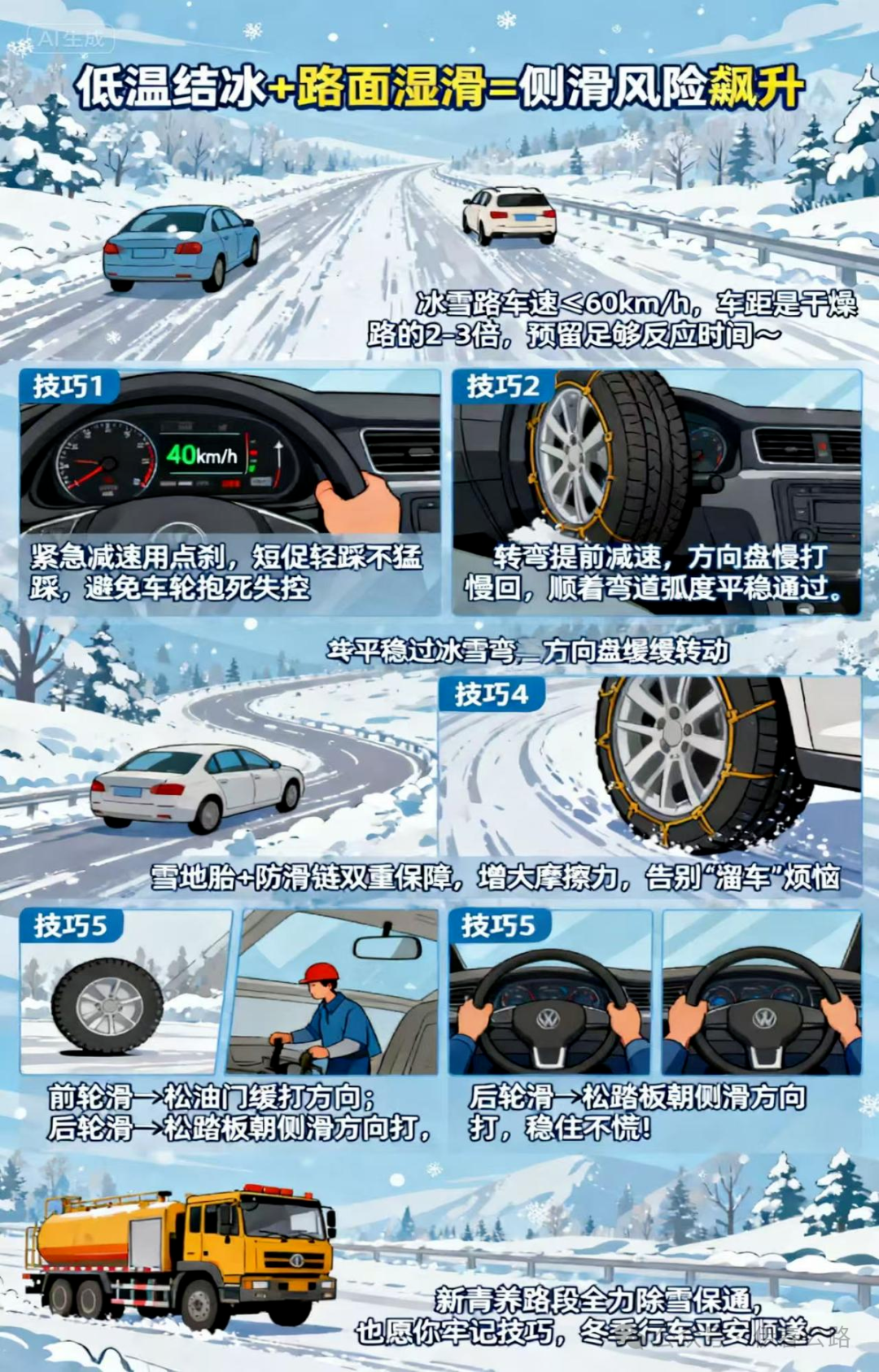 雪天行車安全注意事項_出行提示_開車前繞車一周