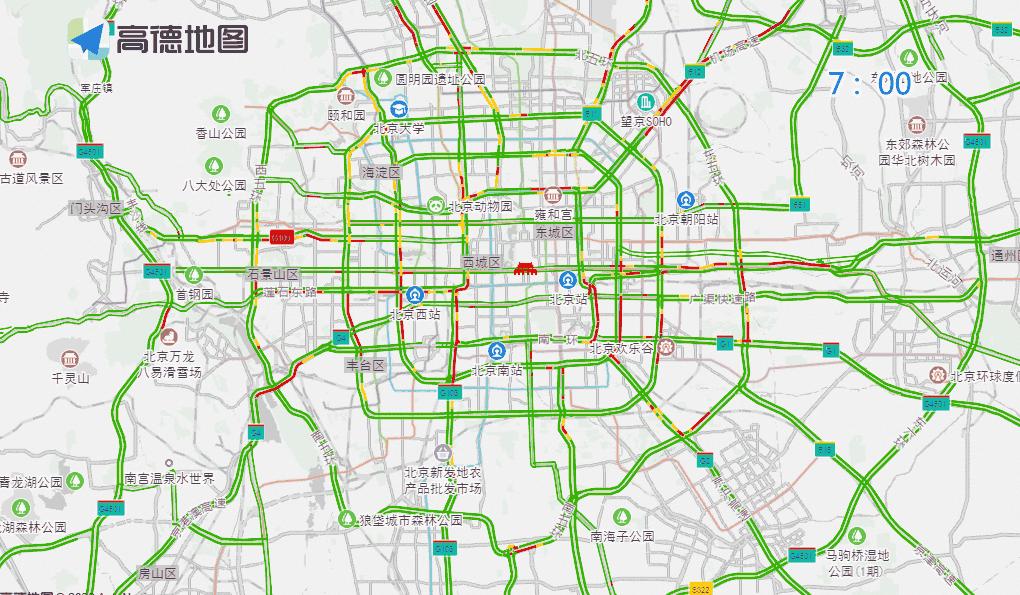 出行提示_公園景區(qū)周邊交通壓力_北京周末交通預測預報