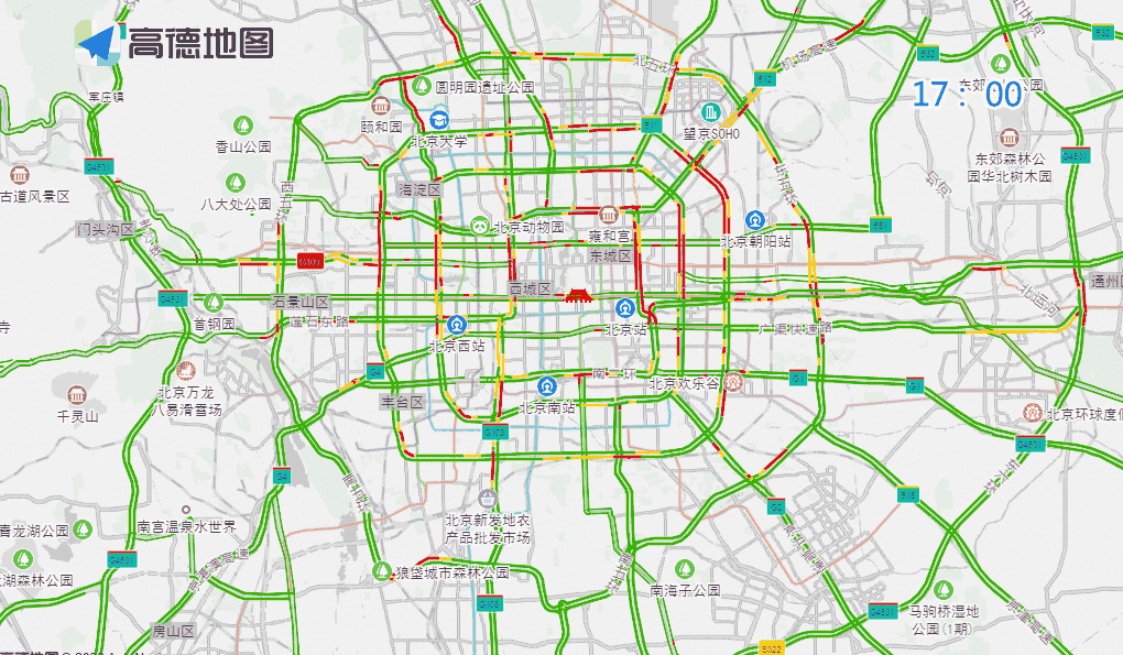 公園景區(qū)周邊交通壓力_北京周末交通預測預報_出行提示