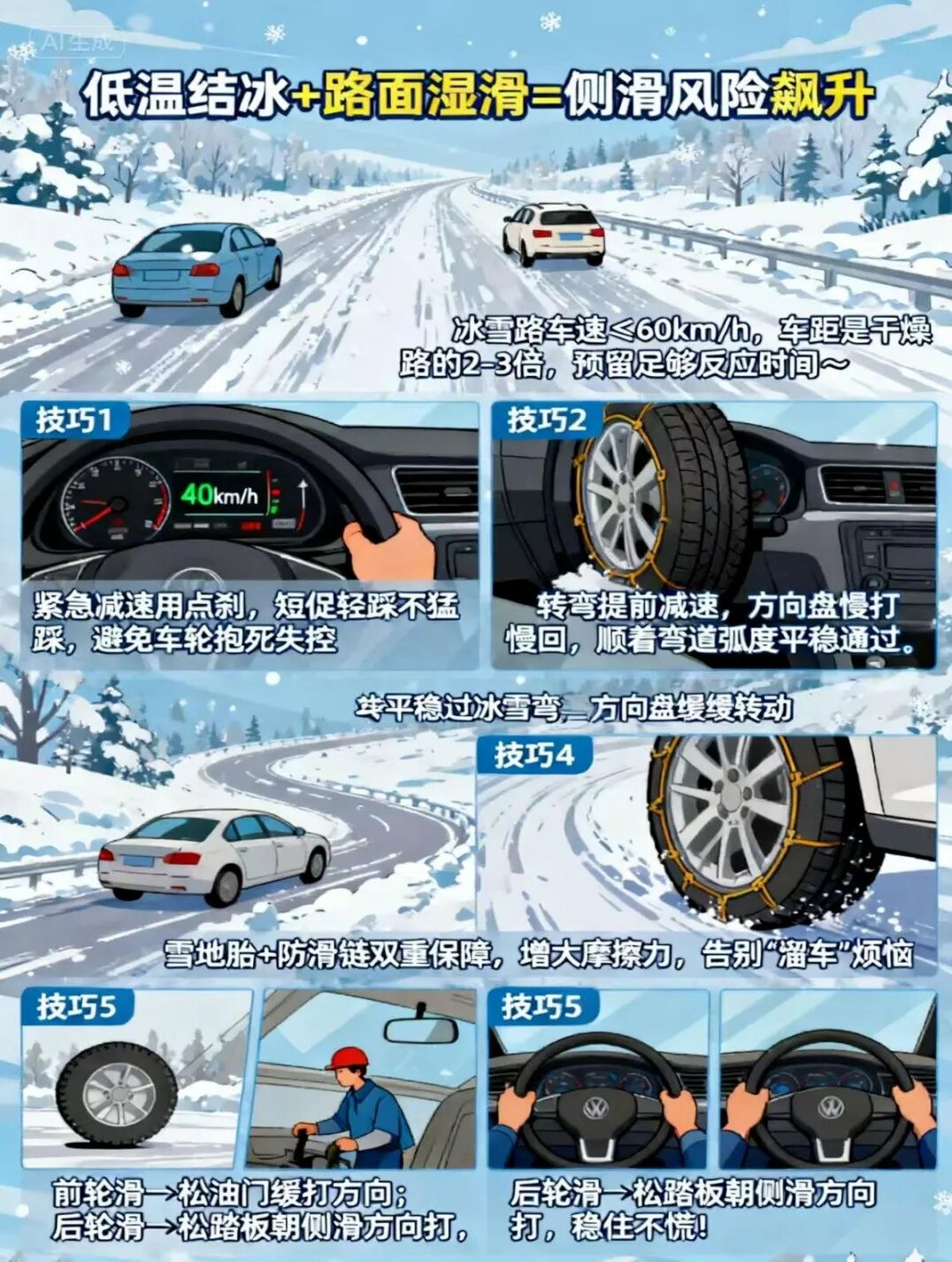 出行提示_冬季行車安全注意事項_冰雪路面駕駛技巧