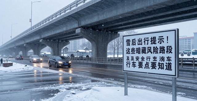雪后行車暗冰風(fēng)險(xiǎn)_積水遮險(xiǎn)路面安全_出行提示